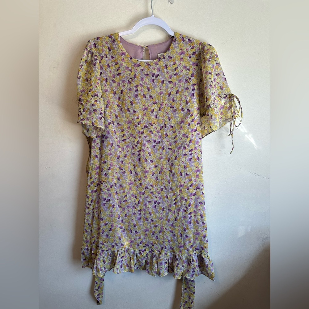 The East Order Arlo Mini Floral Tie Dress Size XS Boho Cottagecore Preppy‎